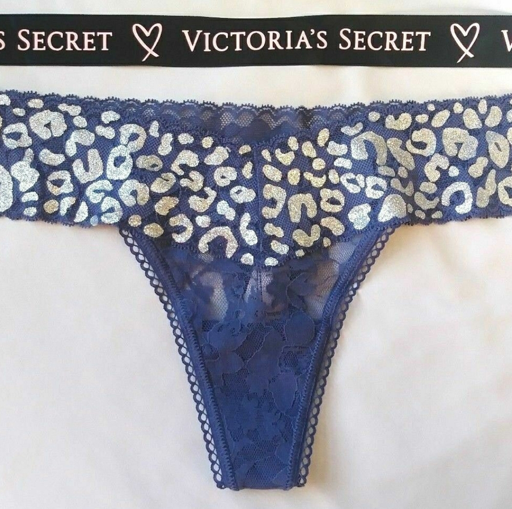 Victorias Secret LEOPARD Floral Lacie SHINE Thong